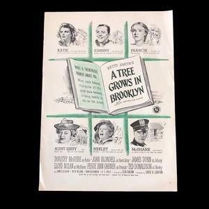 1940’s Vintage A Tree Grows In Brooklyn Print Ad Betty Sm
